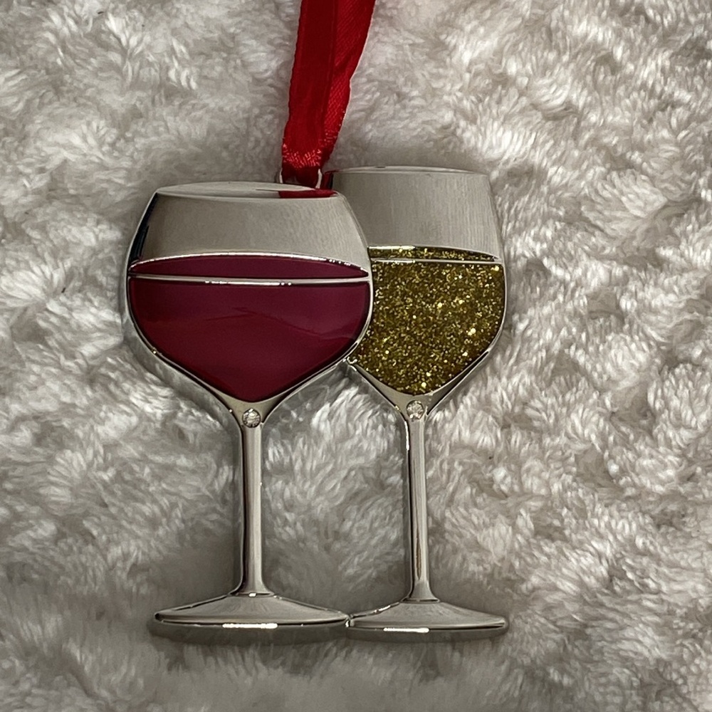 Harvey Lewis wine glasses Christmas ornament